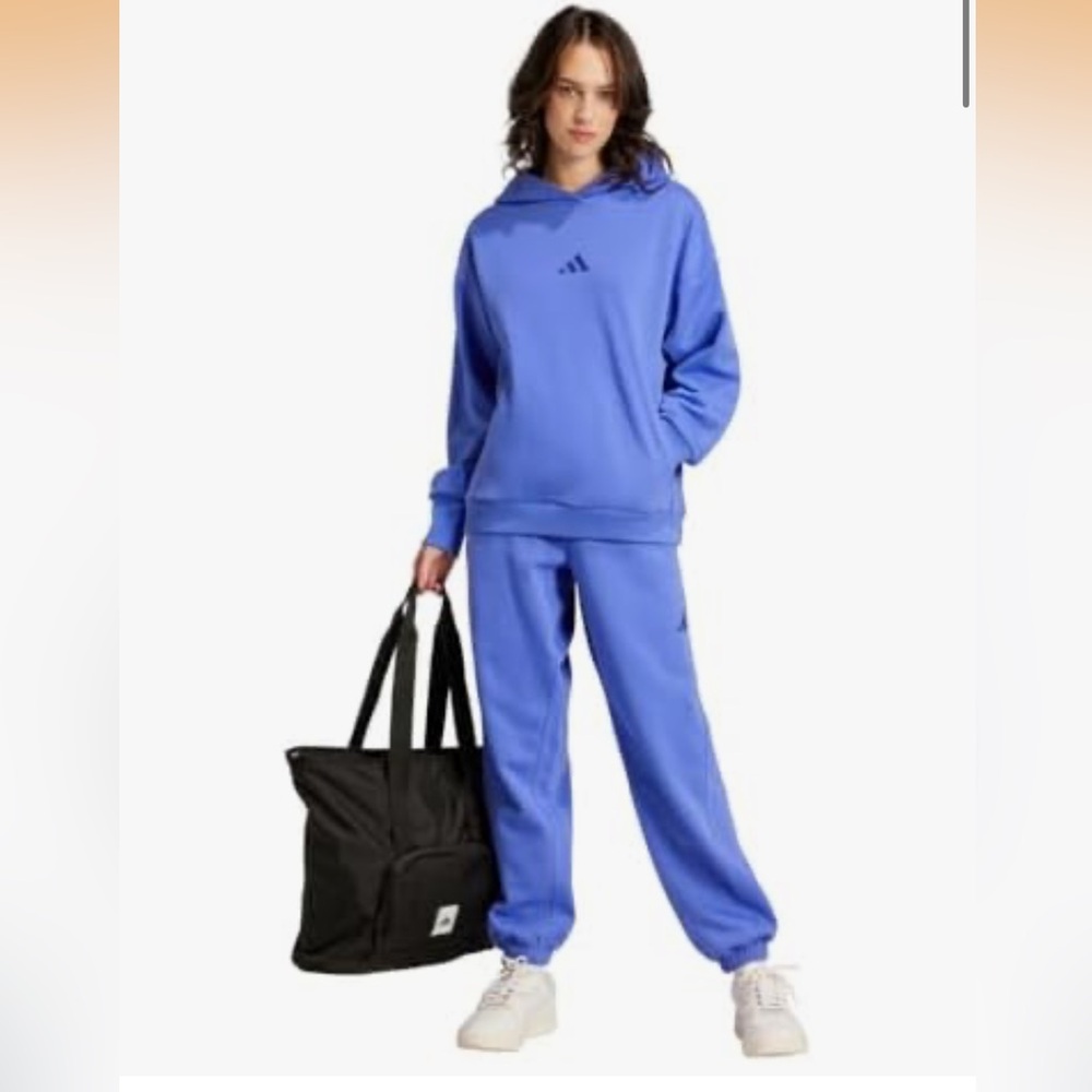 Adidas Women's All SZN Relaxed-fit Fleece Sweatpants in Semi Cobalt Blue